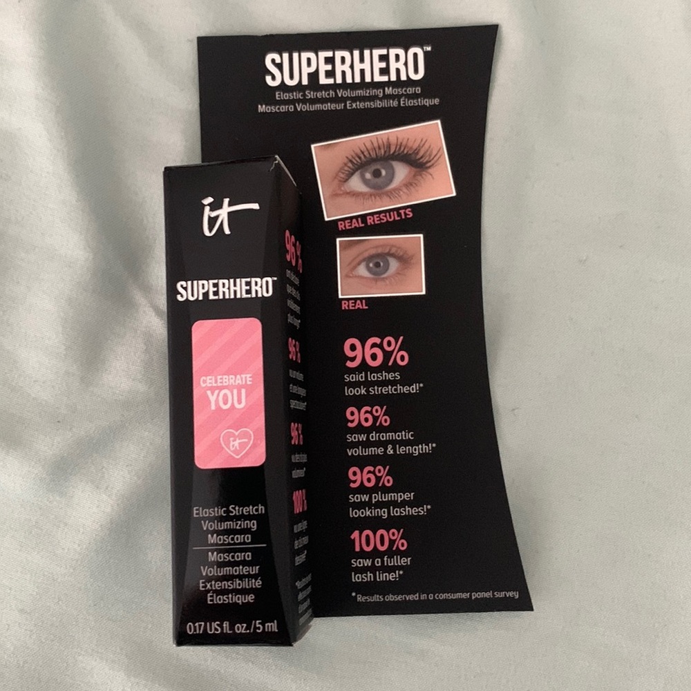 NWT It cosmetics mascara deluxe mini superhero volumizing stretch mascara